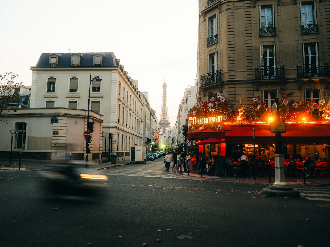 Judgment of Paris - Paris street cafe with Eiffel Tower